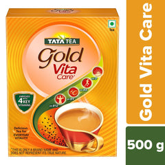Tata Tea Gold Vita Care 500gm, 17.6 Ounce - Delicious Tea With Power Of 4 Vitamins | Loose Leaf Black Tea With Goodness Of Vitamins D, B6, B9 & B12