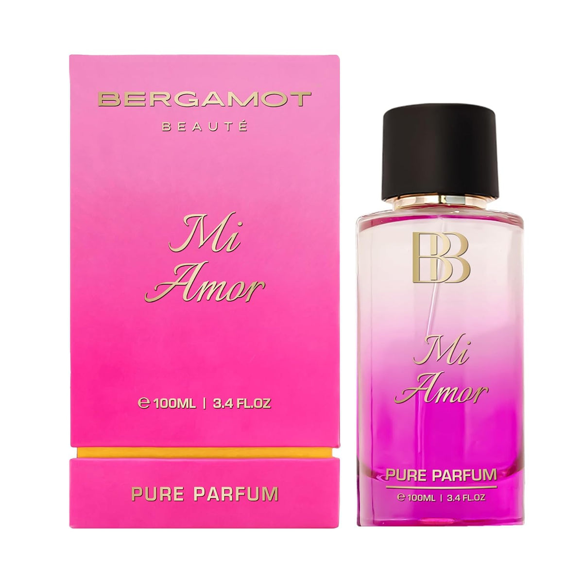 Bergamot Beaute Mi Amor Pure Parfum 100ml 3.4 Fl.oz. | 12+ Hrs Long Lasting Perfume For Women | Higher Concentration Than EDP