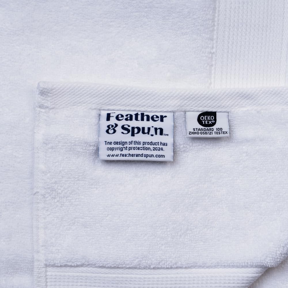 Feather & Spun Lavender Scented Bath Towel 800 Gsm | Fade-Resistant Anti Microbial | Double Needle Stitch | Pure Cotton (Pure Snow)