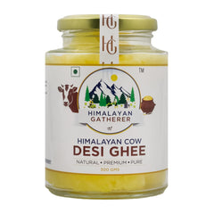 Organic Himalayan Cow Desi Ghee By Himalayan Gatherer | Great Source Of Protein Fiber Homemade Desi Cow Ghee Good For Health | (300ml) 10.1 Ounce | Jar Pack