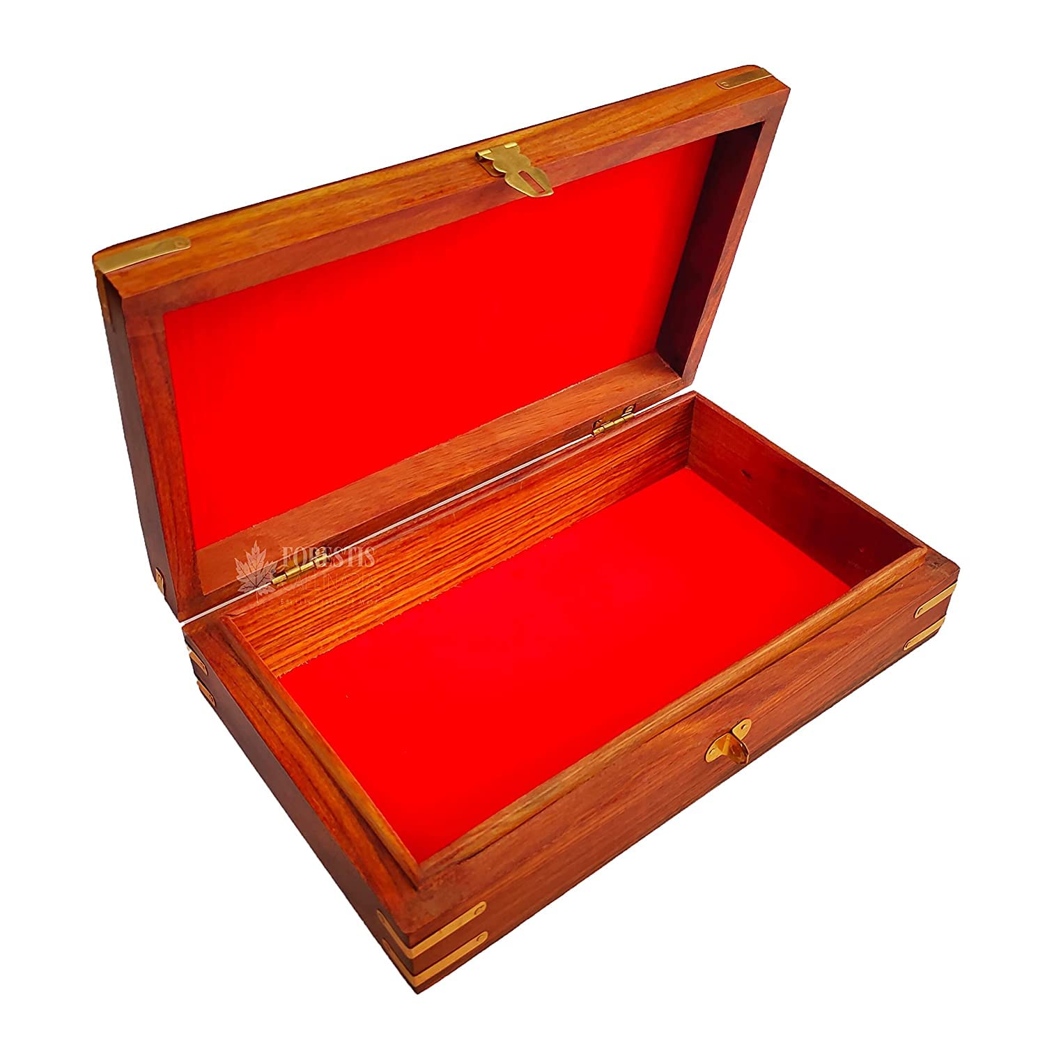 Wooden Carved Om Box, Rosewood Jewellery Box, Kit, Vanity Organiser For Women, Storage, Gold, Cash, Money, Good Luck Shagun Gift, Pooja Temple Samagri 10 X 6 Inches, Pious Galaxy, Colour - Brown