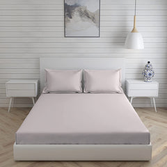 Plain Bedsheet For Single Bed With 1 Pillow Cover | 59 X 87 Inches, Light Grey - Light Weight & Breathable, All Season Comfort Single Bedsheet