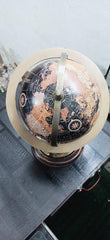12 Inch Antique Brass World Globe & Map With Compass, Home & Office, Nautical Desktop Decoration & Gifting, Educational Globe For Kids Learning, Pack Of 1