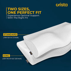 Advance Gel Blended Cervical Memory Foam Pillow, White, King Size - 23 X 14.5 X 4.5 Inch | Neck & Shoulder Support, Pillow For Sleeping | Improves Posture & Spinal Alignment - Set Of 2