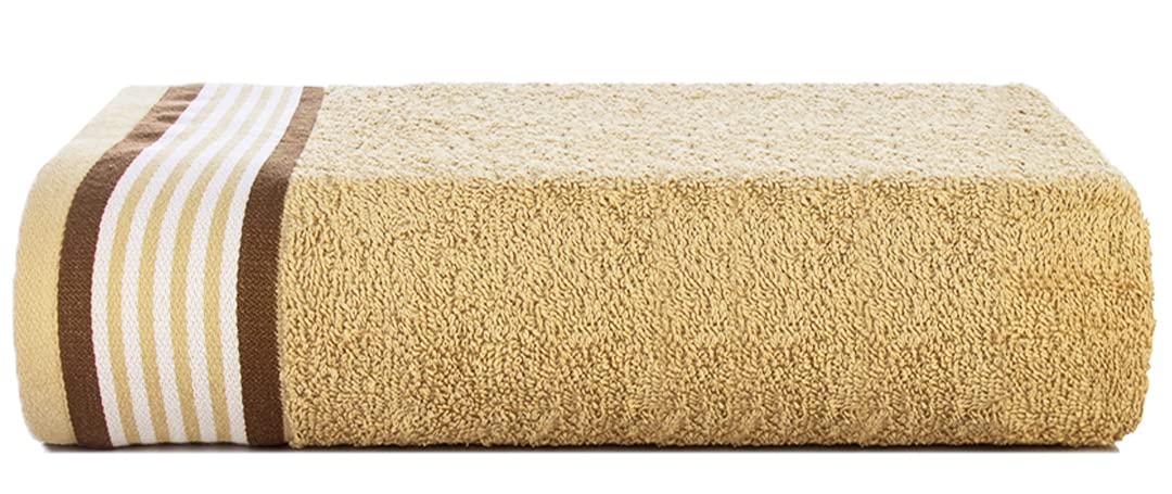 Casa Copenhagen Germany Design 500 Gsm | He & She Super Soft Collection 100% Cotton Large Bath Towel - Brown & Sandy Beige (2 Pieces)