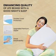 Cooling Gel Memory Foam Pillow For Spondylitis Neck & Shoulder Pain Relief, White, Size - Standard | Cervical Pillows For Sleeping, Designed For Orthopedic & Ergonomic Support