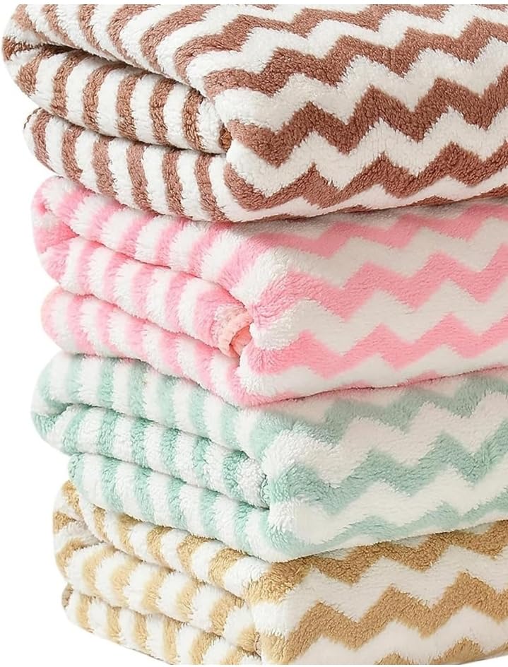 T Trendy Mart Microfiber Hand Towels 800 Gsm | 4 Pieces (Multi Colors)