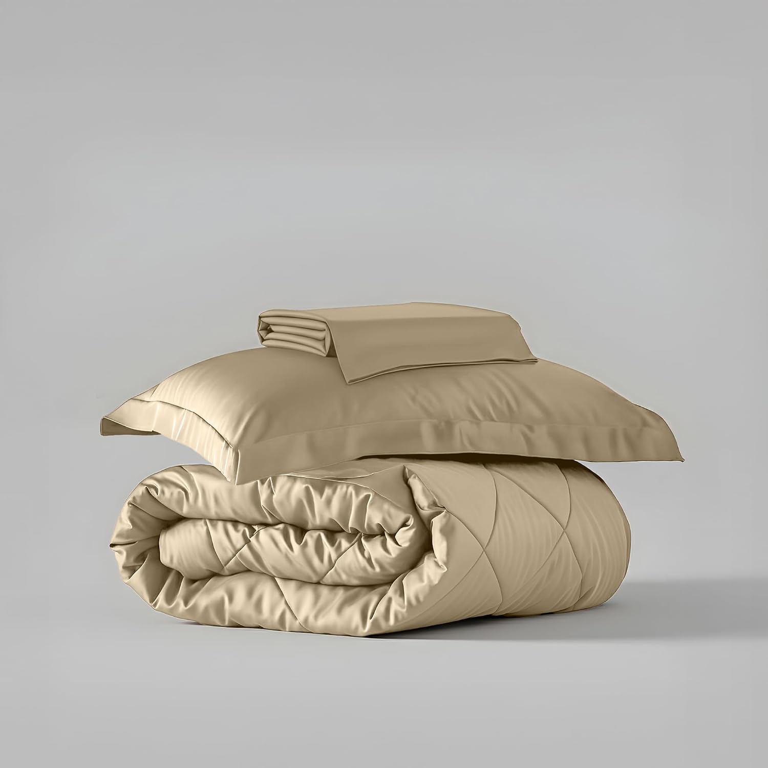 Single Bedsheet + Comforter With 1 Pillow Covers - 60 X 90 Inches, Charming Ivory | Ideal For Gift Special Occasions | Perfect Romantic Bedsheet For Couples