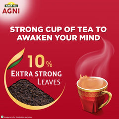 Tata Tea Agni Chai Patti - 1 Kg, 35.2 Ounce | Strong Chai With 10% Extra Strong Leaves - Loose Leaves Black Tea, Medium Caffeine Chai Patti