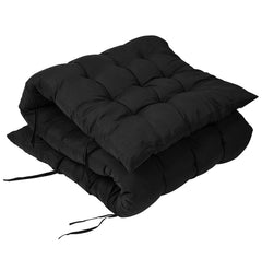 Microfiber Soft Cushion, Long & Square Chair Pad Cushion, Black - 46 X 16 Inches | For Indoor & Outdoor Home Office Décor | Rocking Chairs Pad, Washable, Model No - Kubmart11923, Set Of 2