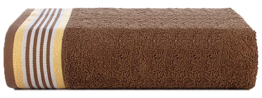 Casa Copenhagen Germany Design 500 Gsm | He & She Super Soft Collection 100% Cotton Large Bath Towel - Brown & Sandy Beige (2 Pieces)