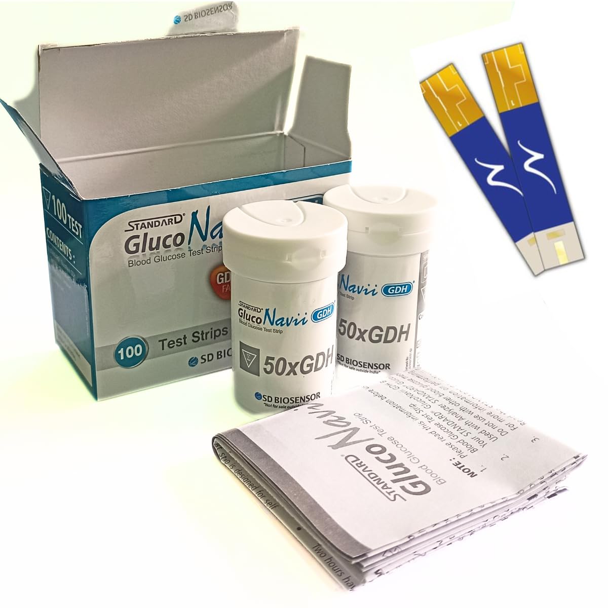 Standard Gluco Navii GDH Blood Glucose Test Strips (Pack Of 100) - Glucometer Strips