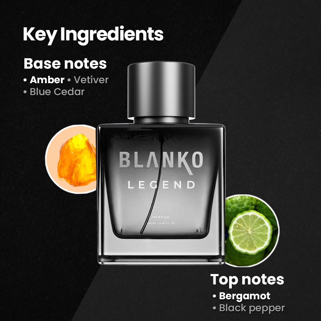 Blanko Empire + Legend Time Lock Technology Parfum 100ml 3.4 Fl.oz. Each Pack Of 2 | Longest Lasting Men Perfume | Luxury Fragrance Gift Set For Husband, Father, Brother