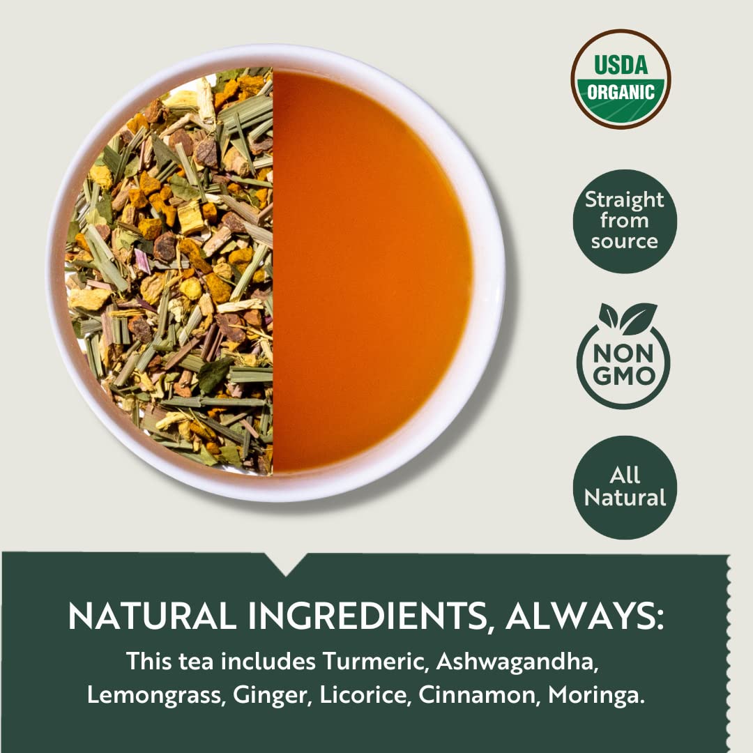 Luxmi Estates Valerian Dream + Astounding Ashwagandha Herbal Tea Pack Of 2 - 50gm, 1.7 Ounce, 25 Tea Bags Each | USDA Certified Organic Tea - De-Stress, Evening Time, Comforting Teas