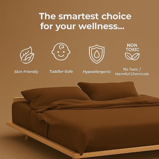 Microfiber Plain Bedsheets For Queen Bed Include Pillow Cover, Ultra Soft - 90x102 Inch Brown | Ideal For Home, Hotel & Guest House