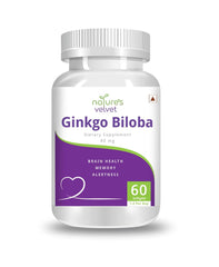 Natures Velvet Lifecare Ginkgo Biloba Extract 80mg, Improves Energy Levels | 60 Capsules 100gm 0.2lbs