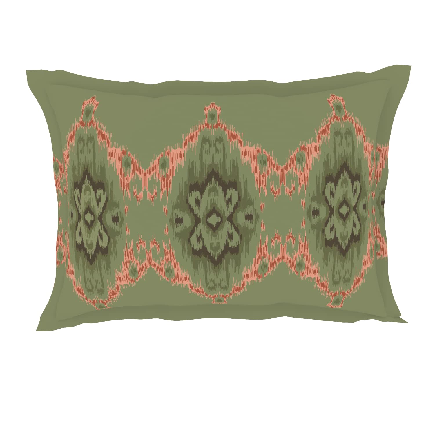 Printed Double Bedsheet For Queen With 2 Pillow Covers | Size 90 X 100 Inches, Light Orange & Green | Wonder Full Cotton Rich Double Bedsheet - Wrinkle Free & Soft Touch