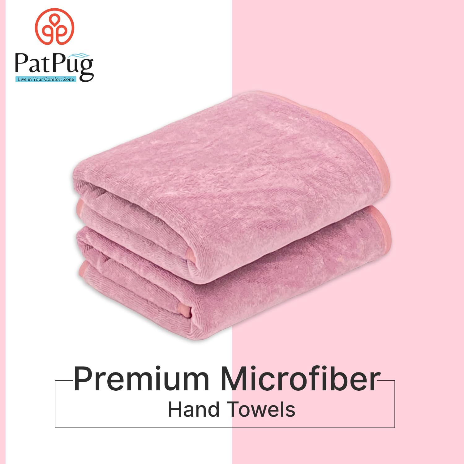 Patpug Ultra Soft Microfiber Hand Towel 400 | Comfortable, Fade Resistant, Highly Absorbent, Quick Drying Towel (Purple) - 2 Piece