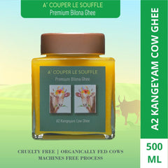 Organic A2 Kangeyam Cow Ghee By A' Couper Le Souffle | Traditional Bilona Method Natural & Healthy Pure Desi Ghee For Overall Health | (500ml) 16.9 Ounce | Jar Pack