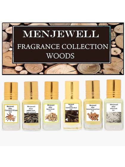 Menjewell Set Of 6 Woody Attar Gift Pack For Men 6x 0.1 Fl.oz. | Fine Fragrance Collection Woods