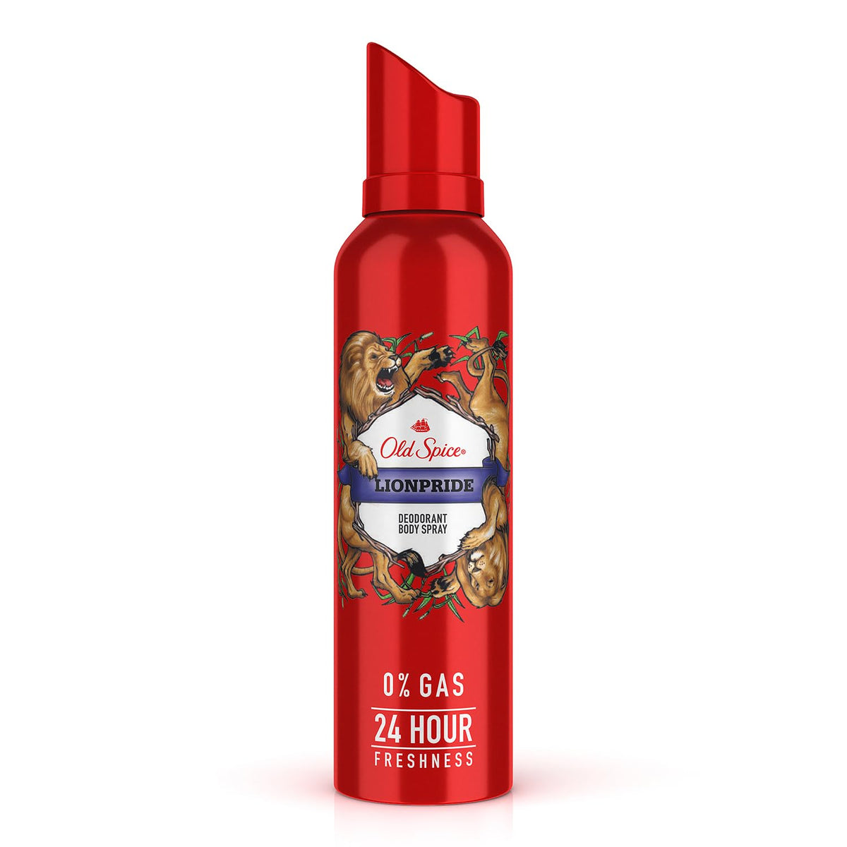 Old Spice Lionpride No Gas 24 Hour Long Lasting Freshness Deodorant Perfume Body Spray For Men 140ml 4.7 Fl.oz.