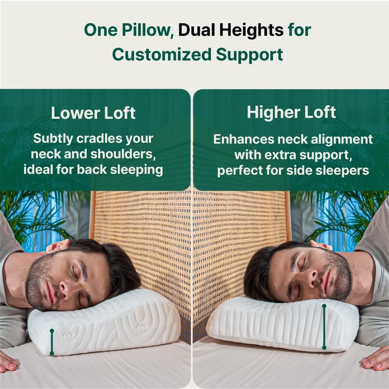 Cervical Pillow, For Neck Pain & Shoulder Pain Relief, White, King Size | Cool Gel Memory Foam Pillow For Sleeping | Orthopedic Pillow For Spondylitis - Neck Support Medical Pillow - Set Of 2