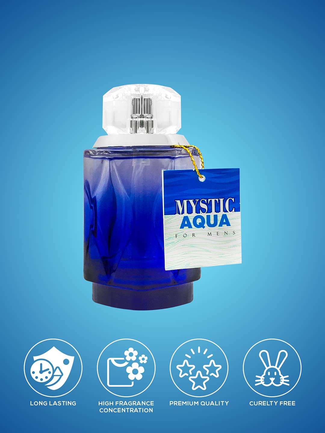 Arras Mystic Aqua Eau De Parfum 100ml 3.3 Fl.oz. For Men | Enhances Mood , Long Lasting Aqua Fragrance Prevenrts Bad Smell | With Free Tester Inside