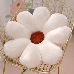 Sunflower Shaped Throw Pillows, Soft Cute Sunflower Cushions, White, Size - 35 Cm | Fiber Filling Pillows, Cushion Use In Car, Kids & Girls Room Decoration | Washable, Thoughtful Gift Idea