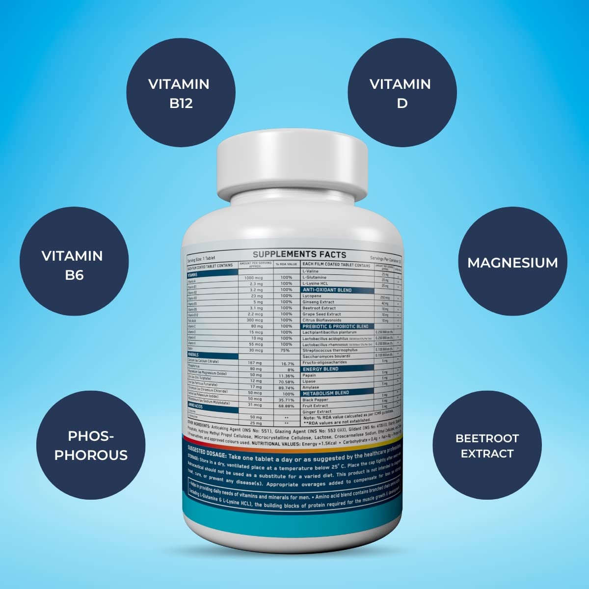 Alpha Mortal Platinum Daily Multivitamin Tablets | Enhances Stamina, Energy, Joint Health, Recovery & Endurance | 30 Tablets , 50gm 0.1lbs