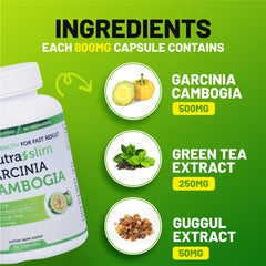 Nutraslim Get Fit Naturally Garcinia Cambogia, Garcinia Helps To Suppress Appetite, Helps To Burn Fat | 60 Capsules 100gm 0.2lbs