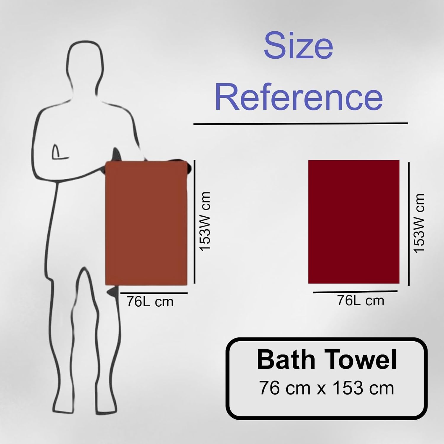 Meraro Cotton Bath Towel 500 Gsm | Large Size Towel For Home Salon, Spa, Gym Beach- Soft & Absorbent Towel (Maroon)