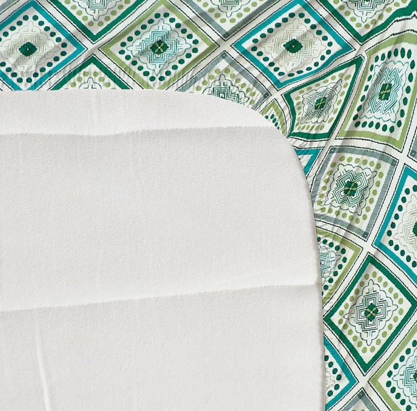 Premium Cotton Elastic Fitted Bedsheets With 2 King Size Pillow Covers - 72 X 78 + 10 Inches, Green & Blue | Super Soft Brushed Glace | Breathable & Wrinkle Free