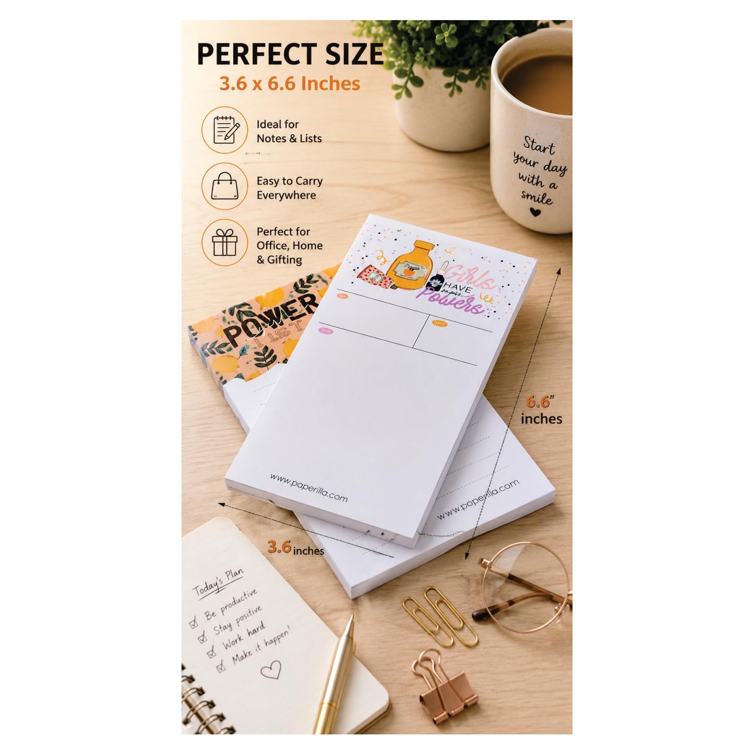 Daily Journal To Do List Planner Notepads Appointment Writing Notepad For Gift | Set Of 4