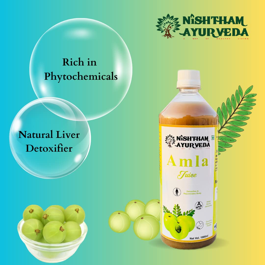 Nishtham Ayurveda Herbal Amla Juice Immunity Booster, Good For Eyes Rich In Vitamin C | 1000ml 2.2lbs