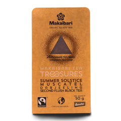 Makaibari Tea Treasures Summer Solstice Muscatel Black Tea - 50gm, 1.7 Ounce, 25 Tea Bags | USDA Certified Premium Second Flush Whole Leaf Black Tea - Caffeinated Loose Leaves