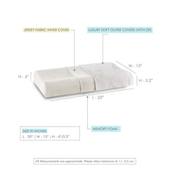 Cervical Pillow, For Neck Pain & Shoulder Pain Relief - Standard Size | Memory Foam Pillow For Sleeping, Orthopedic Contour Pillow For Spondylitis | Removable, Medical Pillow - Pack Of 2