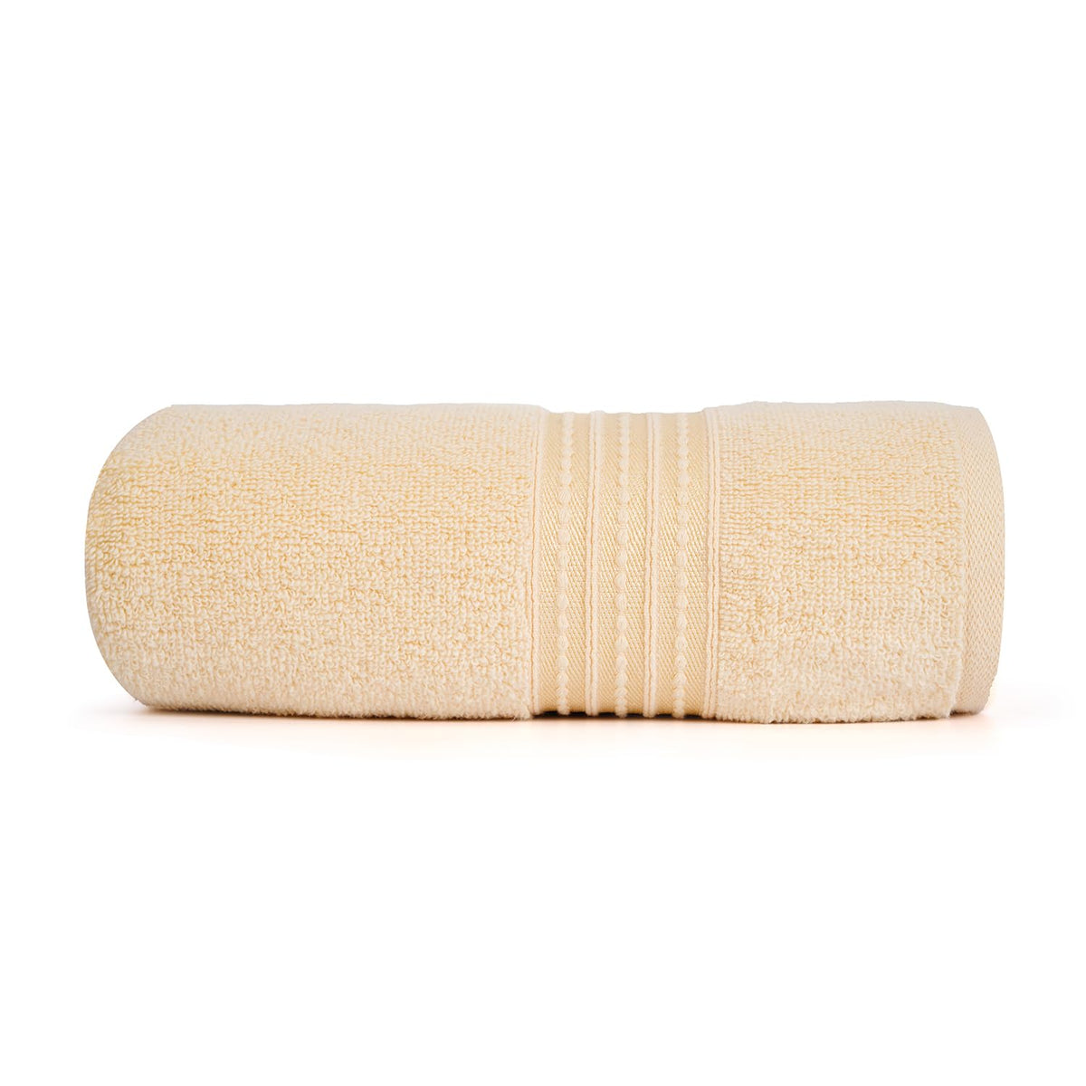 Micro Cotton Remy Basel Luxury Terry Cotton Bath Towel 550 Gsm | Super Comfortable 100% Long Staple Cotton Bath Towel (Butter Cream)