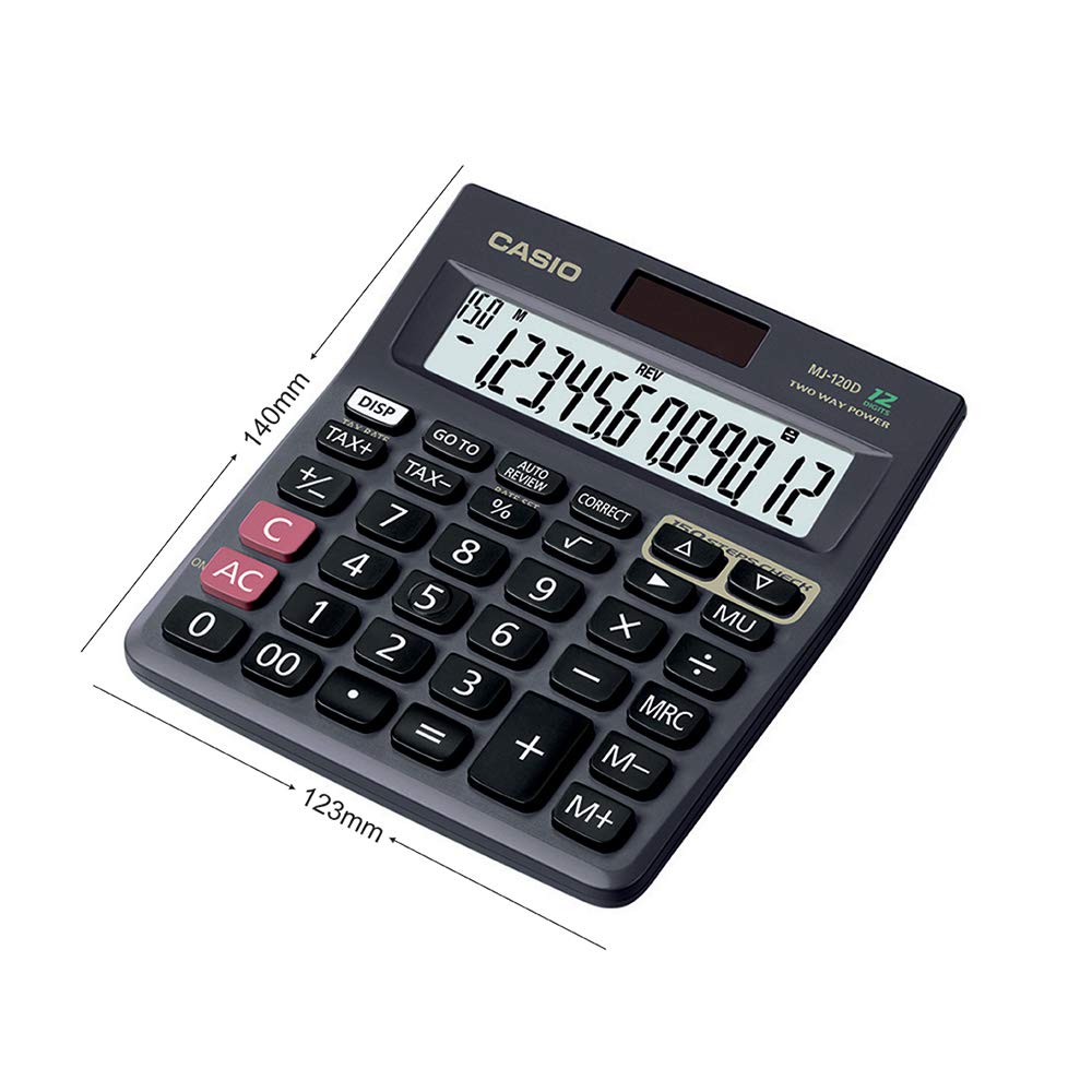 Casio Mj-120d 150 Steps Check And Correct Desktop Calculator With Tax Keys | Calculation Of Price Plus Tax, Tax Amount, Price Less Tax