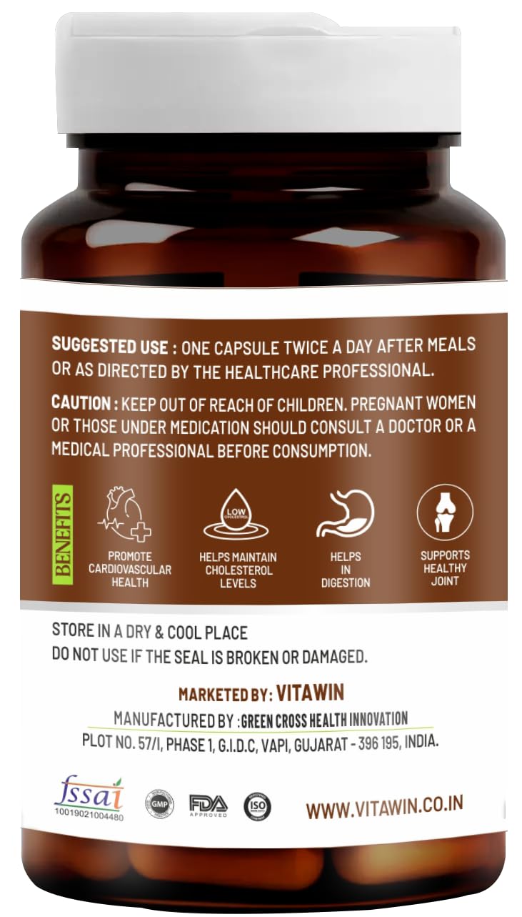 Vitawin Flax Seed For Healthy Heart, Immunity & Joint Support, Natural Herbal, 500mg | 60 Veg Capsules 100gm 0.2lbs