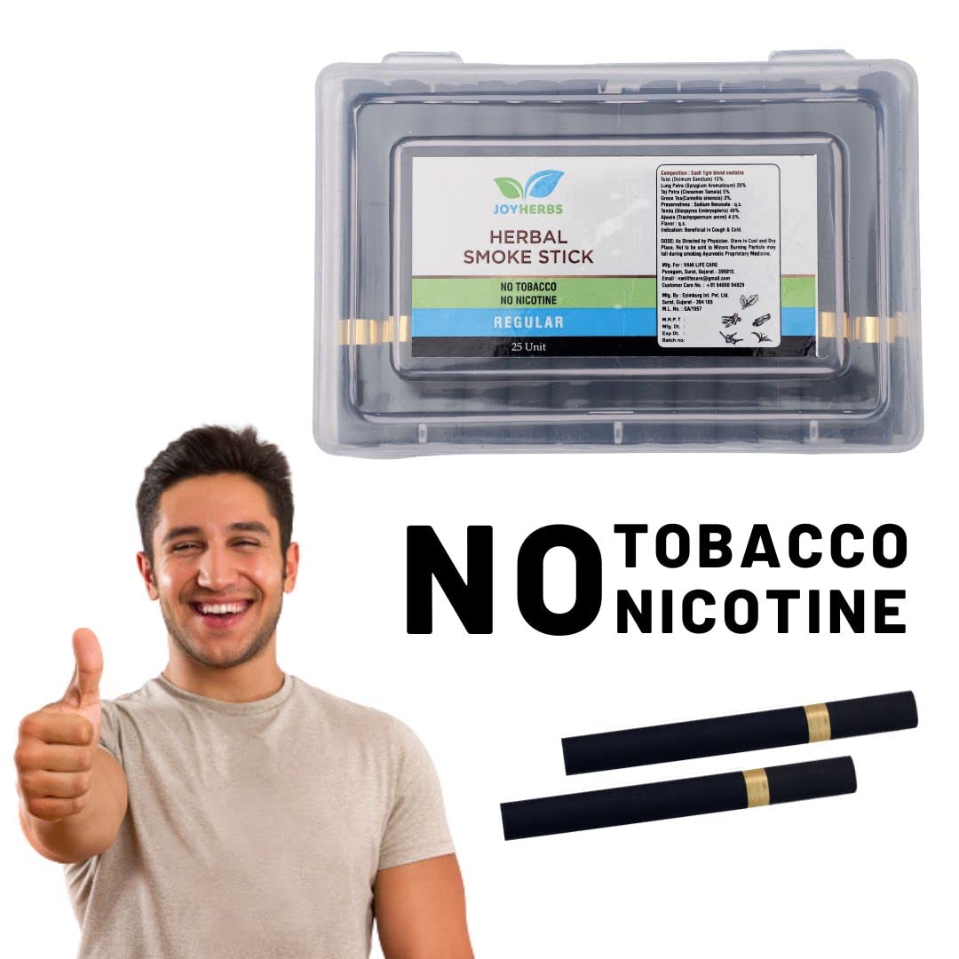Herbals Regular Flavour Cigarette, Tobacco & Nicotine Free Herbal Smoke Sticks - 1 Packet 25 Sticks