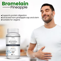 Vokin Biotech Bromelain Pineapple Digestive Enzyme- 2400 Gdu/ G - 500 Mg | 90 Capsules 150gm 0.3lbs