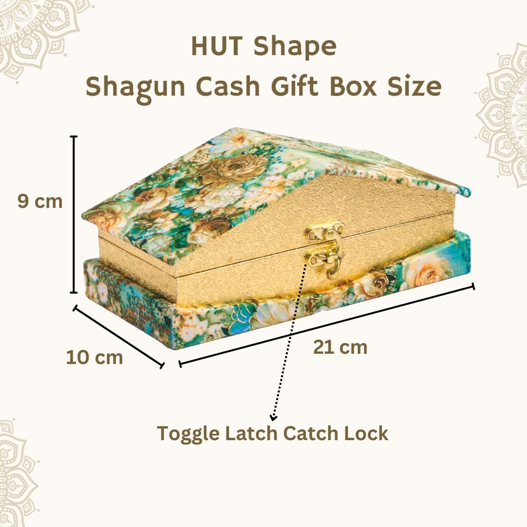 Decorative Shagun Cash Gift Box For Money Gaddi, Jewellery, Gifting Sagan Wedding Occasion, Colour - Multicolour, Set Of 1, Hut Shape, Style - Modern