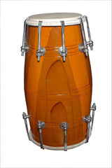 Mango Wooden Professional Dholak - 18 Bolt Tuned & Used Goat Skin | Dholak For Festivals, Wedding, Satsang - Very Easy To Tune