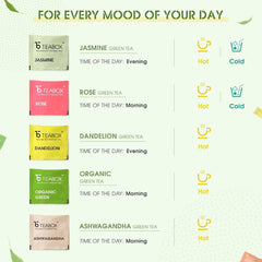 Teabox Darjeeling Green Tea Sampler Bags 100 Tea Bags - 10 Pcs X 10 Flavors | Premium & Aromatic Tea Sampler From The Himalayas - 100% Natural, 0% Bitterness, Low Caffeine