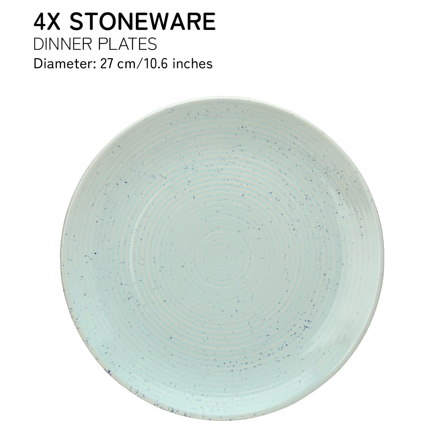 Ceramic Hand Glazed Stoneware Large Dinner Plates Set Of 4 - 10.6 Inch, Mint Green | Microwave Safe & Dishwasher Safe – Handcrafted Dinner Plates