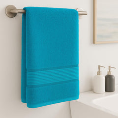 Akiko Home 100% Cotton Essential Series Bath Towel 400 Gsm | Soft, Absorbent, Quick Dry & Durable, Large Size Towel (Teal)