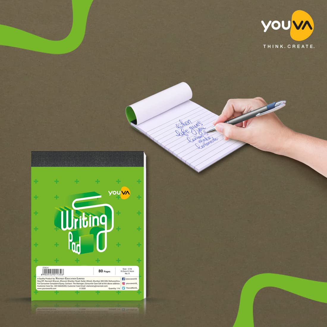 Writing Pad For Offices & Conferences, Stationery For Corporate Events, 80 Pages, Pack Of 12