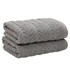 Stamio Cotton Hand Towels 400 Gsm | Home & Kitchen Use, Gym, Wash Basin, Sports | Soft, Absorbent, Quick Dry, Full Large Size (Set Of 2)- Grey