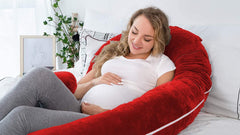 Pregnancy Pillow, Maternity Body Pillow For Sleeping, C Shaped Pillow, Red - 55 Inch | Full Body Pillow, Pregnancy Pillow For Pregnant Women, Breathable, Comfortable Removable Velvet Cover