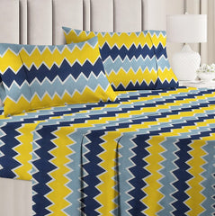 Printed Double Bedsheet With 2 Pillow Covers - 86 X 88 Inches, Multicolor | Soft Brushed Microfiber Breathable & Wrinkle Free | Light Weight & Easy To Wash At Home